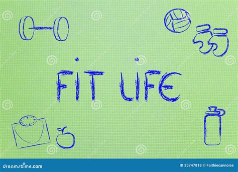 Live A Healthy And Fit Life Stock Illustration Illustration Of