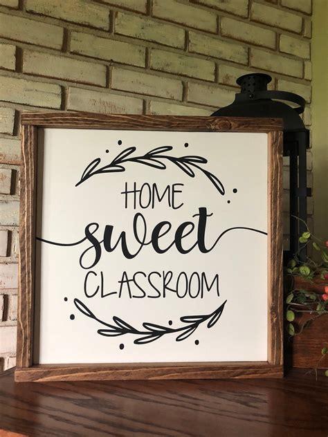 Home Sweet Classroom 14x14 Wood Sign Teacher Etsy