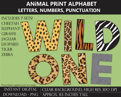 Animal Print Alphabet Clipart Pack