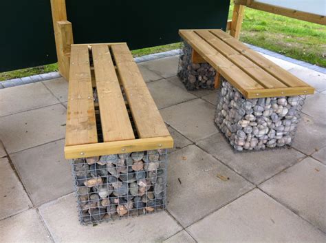A gabion wire faced fence or. Gabion Seating | Seating and Planting | Playscheme | York UK