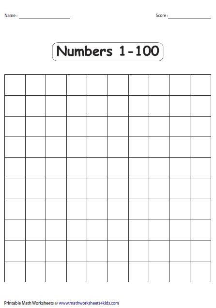 Blank Charts And Other Pages Kindergarten Math Worksheets Free
