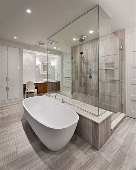 If you can, then select a coordinating range of products that will not steal. Master bathroom - idea combination walk in minimal shower ...