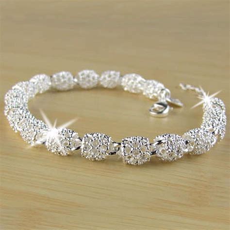 Beautiful Elegant Silver Bracelet Chain Bracelet Bangle For Women Lady Fashion Jewelry Np