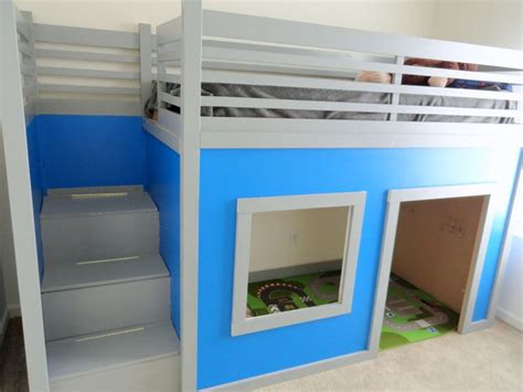 Blueprint playhouse plans with loft. Playhouse Loft Bed, plan from Ana-White.com | Loft bed ...