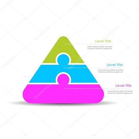 3 Part Layered Pyramid Diagram Template — Stock Vector © Arcady 153444640
