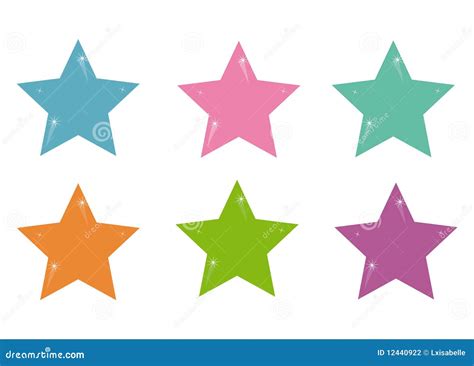 Set Of 6 Stars Icons Stock Vector Illustration Of Icon 12440922