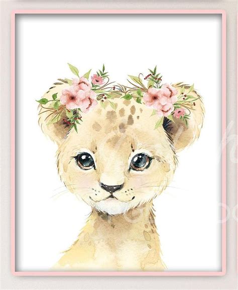 Blush Safari Animal Nursery Art Set Of 6 Safari Nursery Prints
