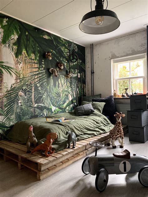 Beautiful Kids Room With Jungle Wallpaper By Jellinadetmar
