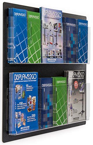 Azar displays wall mount brochure holder trifold 48 pockets 38 x 19 office depot. Displays2go Wall Mounted Literature Rack, 12 Pockets for 4 ...