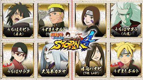 Naruto Shippuden Ultimate Ninja Storm 4 All Confirmed Playable