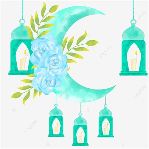 Ramadan Lantern Hd Transparent Elegant Watercolor Ramadan Moon With