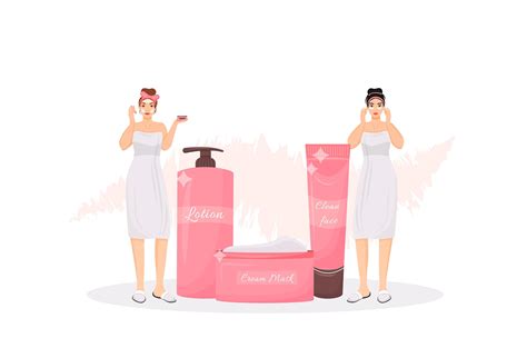 Woman Using Face Lotion 1734851 Vector Art At Vecteezy