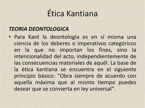 Etica Kantiana Ppt