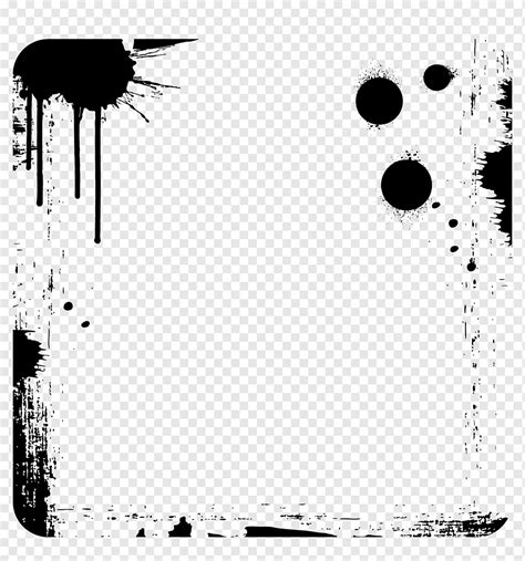 Black Paint Splatter Border