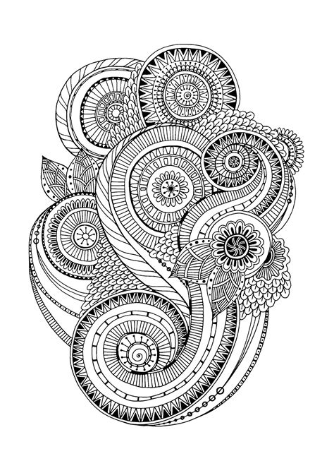 Zen Antistress Abstract Pattern Inspired Anti Stress Adult Coloring Pages
