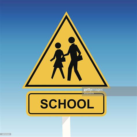 School Zone Crossing Sign High Res Vector Graphic Getty Images