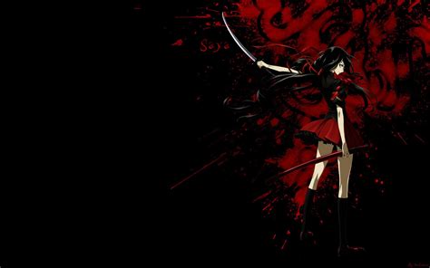 Wallpaper Illustration Anime Girls Red School Uniform Blood C