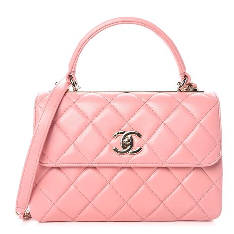 Chanel Lambskin Quilted Small Trendy Cc Flap Dual Handle Bag Pink 374432