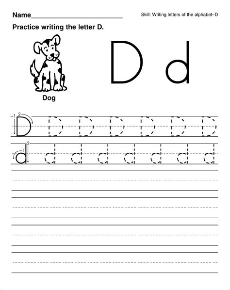 6 Best Images Of Printable Letter D Worksheets For Kindergarten Hand
