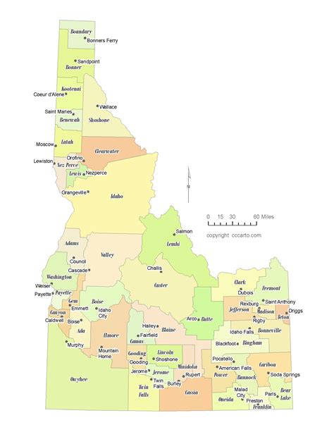 Idaho Map With Cities And Counties Map