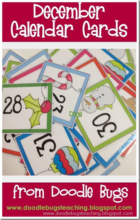 Doodle Bugs Teaching First Grade Rocks December Calendar Cards