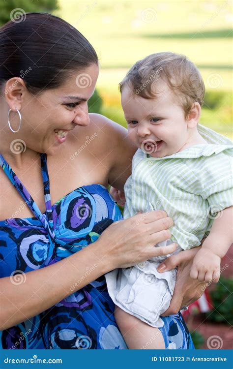 Happy Mother Holding Her Baby Stock Image Image Of Cute Affectionate