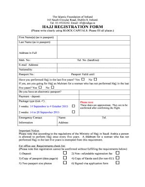 Fillable Online Pasport For Hajj Form Fax Email Print Pdffiller