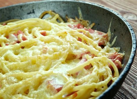 Spaghetti Frittata With Eggs Cheese Stock Photo Image Of Closeup