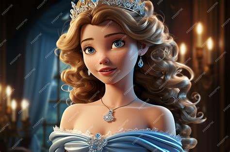 Premium Ai Image Pixar Cartoon Of A Sweet Princess Wearing A Flowing