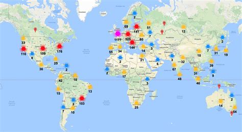 Map Of Geo Located Ip Addresses That Accessed Our Servers During The
