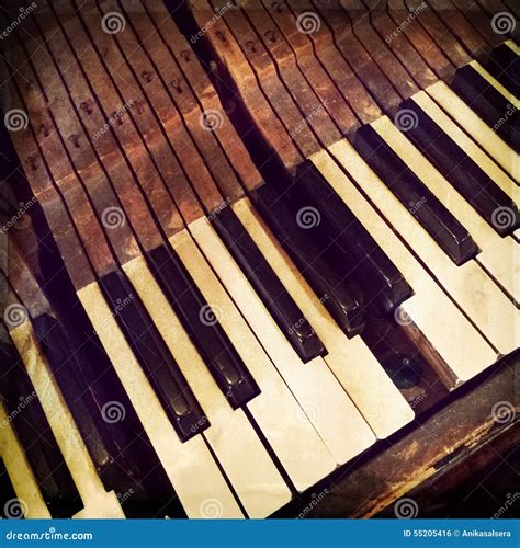 Antique Piano Keys And Wood Grain Stock Photo 38166348
