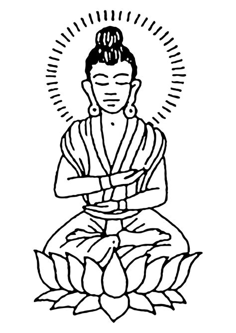 Choose your favorite coloring page and color it in bright colors. Coloring Page Buddha - free printable coloring pages - Img ...