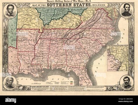 Civil War Era Map Of The Seceding Confederate States Of American 1861