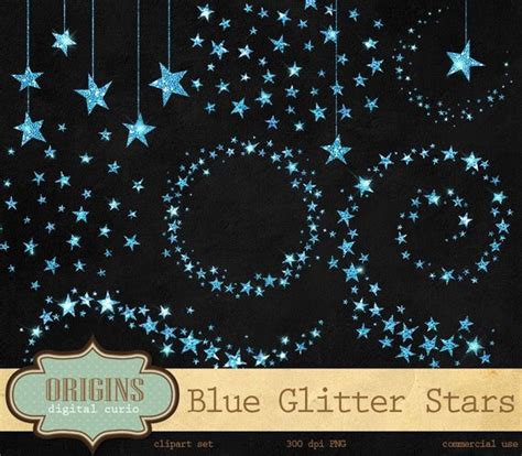 Blue Glitter Stars Clipart Glitter Clip Art Glitter Stars