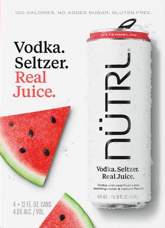 Buy Nutrl Watermelon Vodka 4 Cans 12 Fl Oz Ca Online Mercato