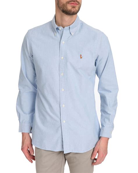 Polo Ralph Lauren Mens Custom Fit Button Down Pinpoint Oxford Shirt In