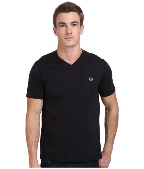 Fred Perry V Neck T Shirt In Black For Men Lyst