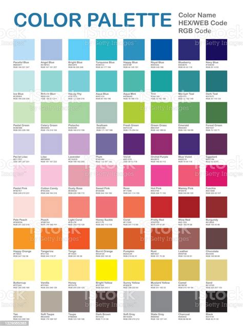 Color Palette Popular Colors Color Chart Patterns And Names Rgb Hex