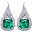 Exquisite Edwardian Emerald Diamond Platinum And Gold Earrings At 1stDibs