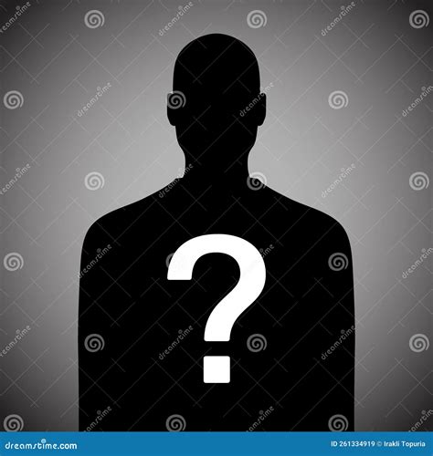 Anonymous Man Black Silhouette With Question Mark Incognito Male