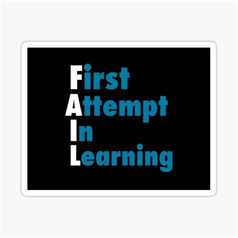 Fail First Attempt In Learning Sticker For Sale By Creativamk Redbubble