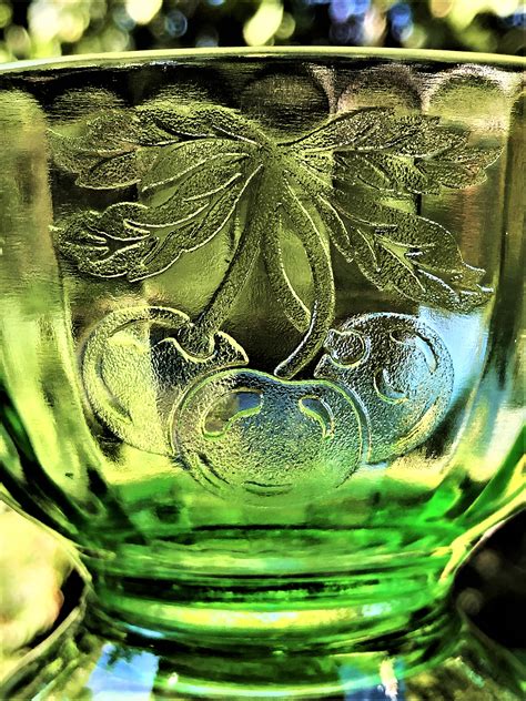 Two Hazel Atlas Depression Glass Fruits Green Etsy