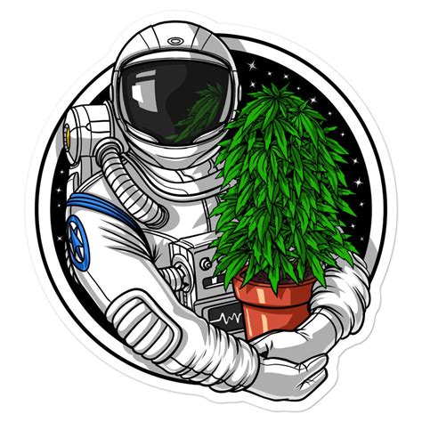 Astronaut Stoner Weed Grower Funny Cannabis Sticker Psychonautica