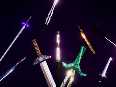 Several Swords With Scabbards 3d 무기 Unity Asset Store