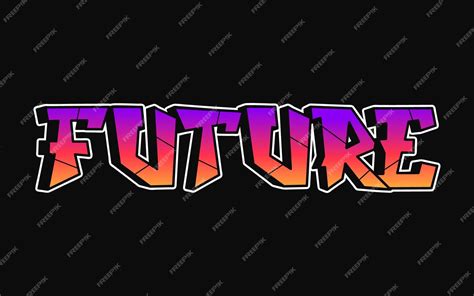 Premium Vector Future Word Trippy Psychedelic Graffiti Style Letters