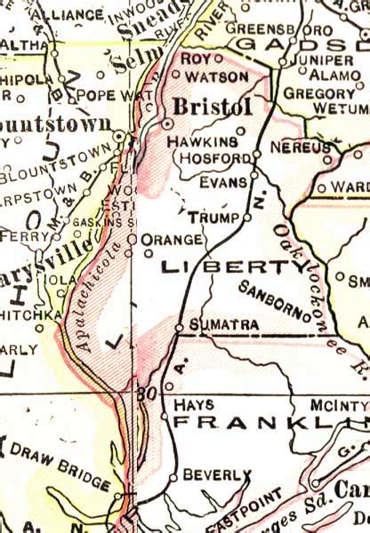 Map Of Liberty County Florida 1916