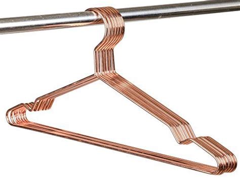 Amber Home 17 Rose Gold Copper Wire Metal Hangers 5 Pack Strong Heavy