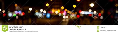 Bokeh Traffic Light At Night In The Street Of A Big City Stock