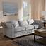 Younes Gray Tufted Linen Chesterfield Sofa  Pier1