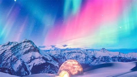 2560x1440 Snow Winter Iceland Aurora Northern Lights 1440p Resolution